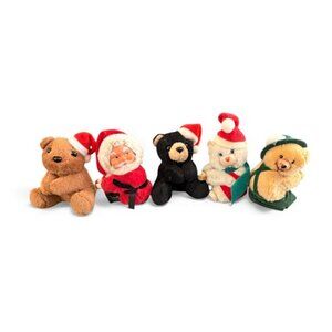 1970's Christmas Huggers Christmas Decor Santa And 4 Bears
